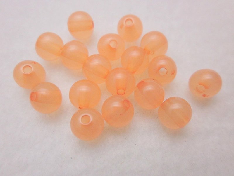 画像1: ビーズクラブ プラスチックビーズ クリアオレンジ 丸型 6mm 100個 (1)