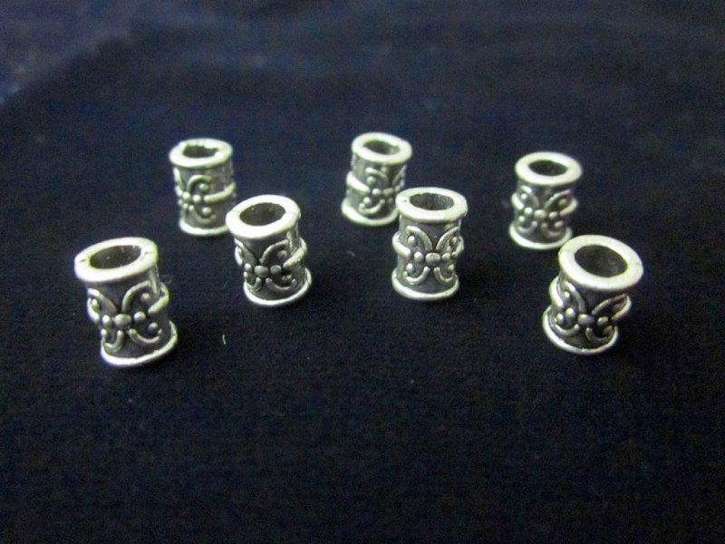 画像3: ビーズクラブ ロンデル メタルビーズ 鼓 つづみ 銀 7mm 50個 ブレスレット ネックレス 金具 金属ビーズ パーツ  R-016 (3)