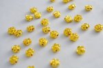 画像1: ビーズクラブ ロンデル メタルビーズ 立体 薔薇 ばら 金 6mm 50個 ブレスレット ネックレス 金具 金属ビーズ パーツ  (1)