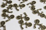 画像2: ビーズクラブ アクセサリーパーツ チャーム 自転車 金古美 10個セット 26mm (2)