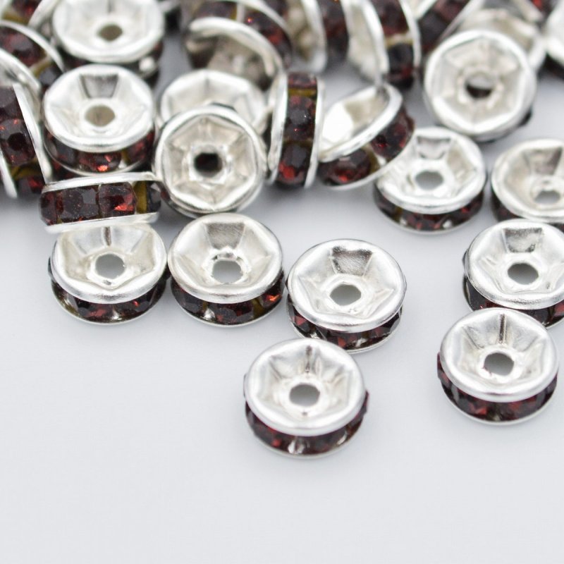 画像2: ビーズクラブ ロンデル メタルビーズ 銀 平型 紫 45個 6mm ブレスレット ネックレス 金具 金属ビーズ パーツ  (2)