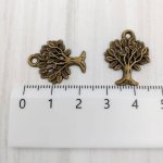 画像2: ビーズクラブ アクセサリーパーツ チャーム 樹木 ツリー 金古美 10個セット 22mm (2)