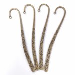 画像3: ビーズクラブ しおり 薔薇 金古美 4個 130mm 栞 手帳 本  通し穴付き ブックマーク ブックマーカー パーツ (3)