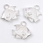 画像1: ビーズクラブ チャーム エンゼルフィッシュ 古代銀 10個セット 12mm (1)