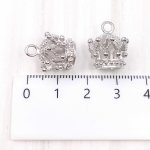 画像2: ビーズクラブ チャーム 王冠 八角 銀 シルバー 10個 10mm チャーム キーホルダー ネックレス 飾り ピアス (2)