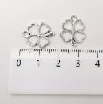 画像2: チャーム クローバー シルバー 10個 K-008 1.7cm シルバー  銀 銀色 四葉 クローバーチャーム ブレスレット キーホルダー パーツ レジン (2)
