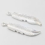 画像3: ビーズクラブ チャーム 羽 はね 大 シルバー 42mm 10個 チャーム キーホルダー ネックレス 飾り ピアス (3)