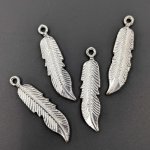 画像1: ビーズクラブ チャーム 羽 はね 大 シルバー 42mm 10個 チャーム キーホルダー ネックレス 飾り ピアス (1)