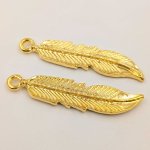画像3: ビーズクラブ チャーム 羽 はね 大 ゴールド 42mm 10個セット チャーム キーホルダー ネックレス 飾り ピアス (3)