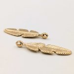 画像4: ビーズクラブ チャーム 羽 はね 小 アンティークゴールド 28mm 10個セット チャーム キーホルダー ネックレス 飾り ピアス (4)