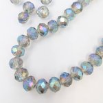 画像3: ビーズクラブ ガラスビーズ ボタンカット No.89 8mm くすみ水色 連売り ビーズパーツ ネックレス ブレスレット (3)