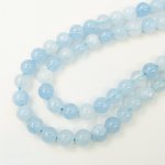 画像4: アクアマリン ラウンド 6mm 天然石 連売り 1連37cm 60粒 藍石 ビーズ パワーストーン 青 ブルー 水色 ハンドメイドパーツ ブレスレット 数珠 ネックレス ピアス リング ビーズクラブ (4)