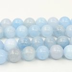 画像3: アクアマリン ラウンド 10mm 天然石 連売り 1連37cm 38粒 藍石 ビーズ パワーストーン 青 ブルー 水色 ハンドメイドパーツ ブレスレット 数珠 ネックレス ピアス リング ビーズクラブ (3)