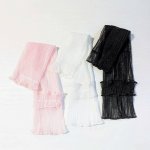 画像7: アームカバー レース生地 ホワイト 涼しい 48cm ゆったり 腕カバー 白色 ロング丈 ひんやり 無地 かわいい 日除け スポーツ おしゃれ レディース ビーズクラブ (7)