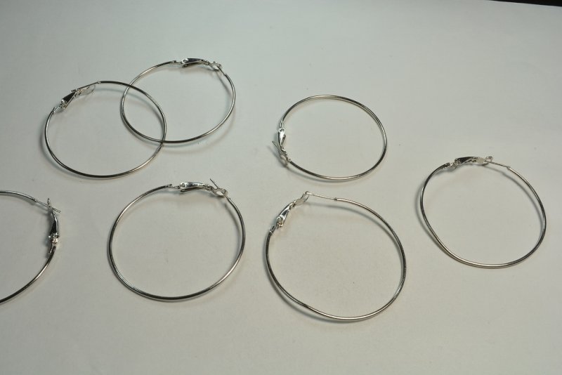 画像1: ビーズクラブ フープピアス リング 大 可動式金具付 銀 ペア 46mm ピアス イヤリング (1)