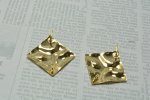 画像2: ビーズクラブ ピアス金具 スクエア ゴールド カン付 2個 18mm ピアス イヤリング パーツ ハンドメイド DIY  E-044 (2)