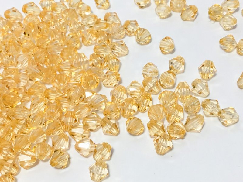 画像3: ビーズクラブ アクリルビーズ あめ色 ダイヤカット 6mm 100個 プラスチックビーズ ソロバン型 そろばん型 多面カット 手芸 ハンドメイド パーツ (3)