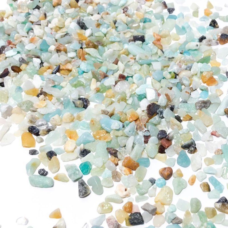 画像1: ビーズクラブ 天然石 アマゾナイト さざれ石 No.07 10g パワーストーン レジン デコ サザレ 浄化 穴なし 小粒 インテリア ストーン パーツ セット ビーズ (1)