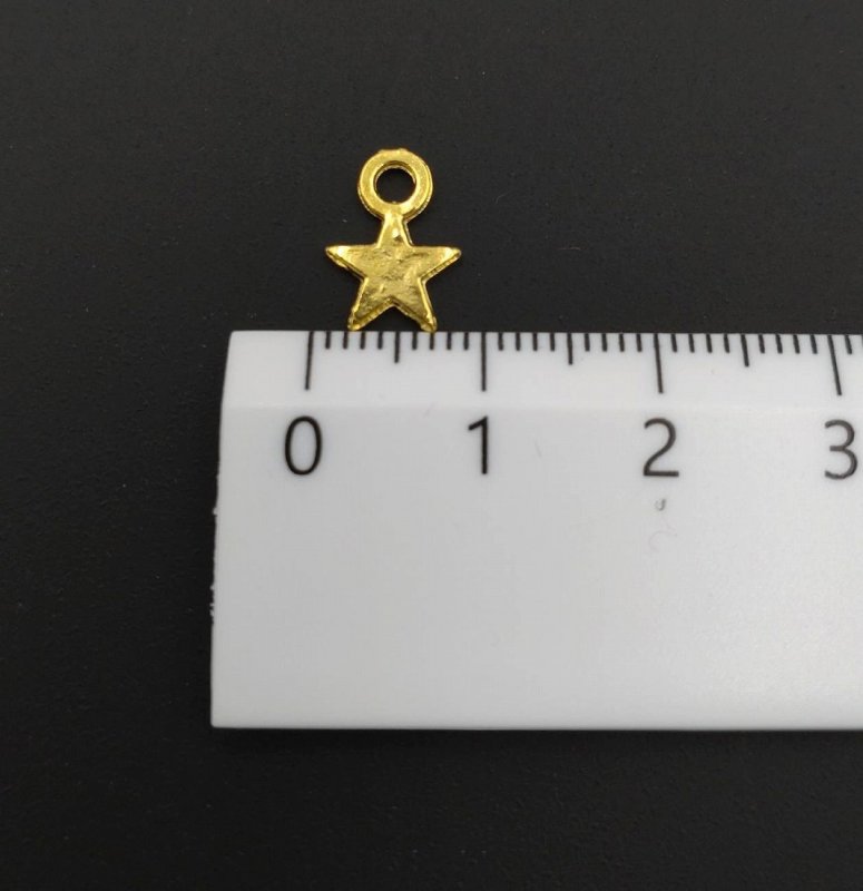 画像2: チャーム 星 小 ゴールド 50個 11mm 金色 星型 ネックレストップ キーホルダー ブレスレット 飾り ハンドメイドパーツ DIY ビーズクラブ (2)