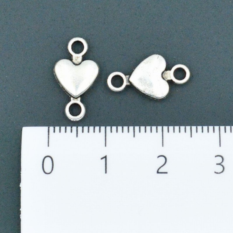 画像2: チャーム ハート二環 シルバー 15mm 10個 K-015 銀色 ネックレス ブレスレット イヤリング ピアス diy道具 アクセサリーパーツ ビーズクラブ (2)