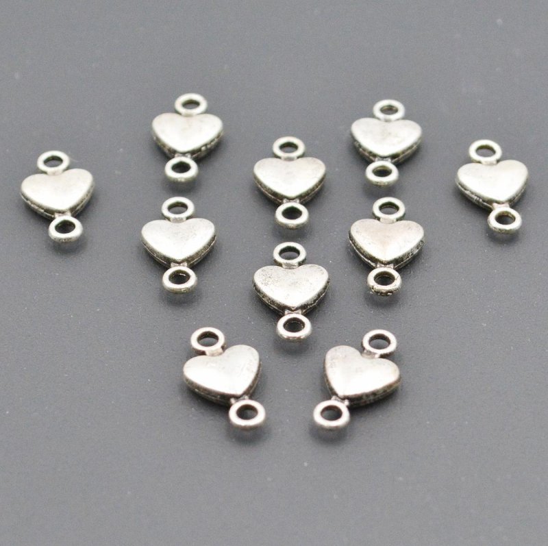 画像3: チャーム ハート二環 シルバー 15mm 10個 K-015 銀色 ネックレス ブレスレット イヤリング ピアス diy道具 アクセサリーパーツ ビーズクラブ (3)