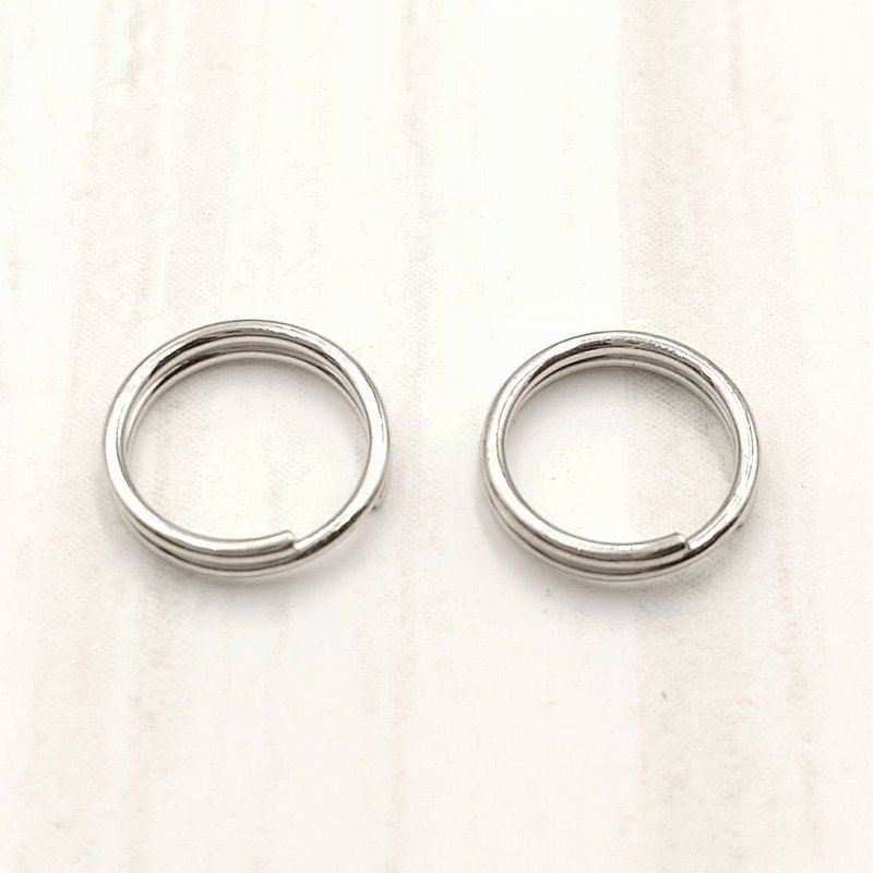 画像1: 二重リング 8mm 50個 シルバー 二重丸カン 二重カン 銀色 2重カン マルカン ジャンプリング 金具 基礎パーツ アクセサリパーツ ビーズクラブ (1)