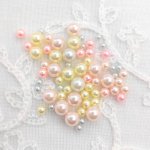 画像1: 穴なし パール 3mm 4mm 6mm 3g ピンク イエロー ホワイト K-071 ミックスパール デコパーツ ハンドメイド アクセサリーパーツ ビーズクラブ (1)