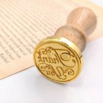 画像1: シーリングワックス スタンプヘッド  「D」Thank you 25mm 1個 シーリングスタンプ 単品 バラ売り 封蝋 手紙 ギフトカード プレゼント 招待状 ビーズクラブ (1)