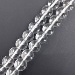 画像1: 水晶 クリスタル ラウンド 約12mm 1連 約38cm 34玉 連売り クォーツ 透明 天然石 アクセサリー パーツ 材料 ビーズ ハンドメイド 浄化 魔除け ビーズクラブ (1)