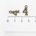 画像4: チャーム 数字の4 K-170 金古美 20個 約15mm ハンドメイド パーツ ナンバー アクセサリーパーツ ネックレス トップ 材料 ワンポイント クラフト用 ビーズクラブ (4)