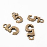画像3: チャーム 数字の5 K-171 金古美 20個 約15mm ハンドメイド パーツ ナンバー アクセサリーパーツ ネックレス トップ 材料 ワンポイント クラフト用 ビーズクラブ (3)