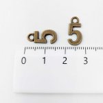 画像4: チャーム 数字の5 K-171 金古美 20個 約15mm ハンドメイド パーツ ナンバー アクセサリーパーツ ネックレス トップ 材料 ワンポイント クラフト用 ビーズクラブ (4)