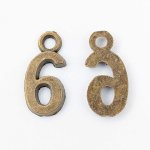画像2: チャーム 数字の6 K-172 金古美 20個 約15mm ハンドメイド パーツ ナンバー アクセサリーパーツ ネックレス トップ 材料 ワンポイント クラフト用 ビーズクラブ (2)