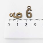 画像4: チャーム 数字の6 K-172 金古美 20個 約15mm ハンドメイド パーツ ナンバー アクセサリーパーツ ネックレス トップ 材料 ワンポイント クラフト用 ビーズクラブ (4)