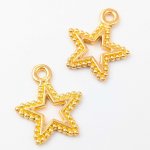 画像2: チャーム 星 スター ゴールド K-186 約18×15mm レジン枠 カン付き 10個セット アクセサリーパーツ ハンドメイド ピアス ネックレス 材料 ビーズクラブ (2)