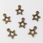 画像1: チャーム 星 スター 金古美 K-187 レジン枠 約13×10mm 20個セット アクセサリーパーツ ピアス ネックレス ハンドメイド用素材 ビーズクラブ (1)
