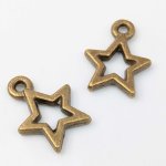 画像2: チャーム 星 スター 金古美 K-187 レジン枠 約13×10mm 20個セット アクセサリーパーツ ピアス ネックレス ハンドメイド用素材 ビーズクラブ (2)