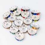 画像3: ロンデル ラインストーン 平型 K-188  ミックスカラー 約10mm 50個セット スペーサー アクセサリー パーツ ハンドメイド 材料 ビーズクラブ (3)