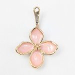 画像2: フラワー チャーム 4弁 K-189 カン付き ピンク 6個セット 約29×19mm アクセサリー パーツ ハンドメイド 材料 花モチーフ ビーズクラブ (2)