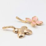 画像3: フラワー チャーム 4弁 K-189 カン付き ピンク 6個セット 約29×19mm アクセサリー パーツ ハンドメイド 材料 花モチーフ ビーズクラブ (3)