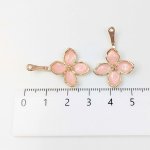 画像5: フラワー チャーム 4弁 K-189 カン付き ピンク 6個セット 約29×19mm アクセサリー パーツ ハンドメイド 材料 花モチーフ ビーズクラブ (5)