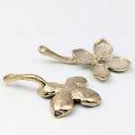 画像3: フラワー チャーム 4弁 K-191 カン付き ブラウン 6個セット 約29×19mm アクセサリー パーツ ハンドメイド 材料 花モチーフ ビーズクラブ (3)