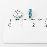画像4: ロンデル 平型 ラインストーン K-196 アクアマリン シルバー 50個 約8mm アクセサリーパーツ ハンドメイド スペーサー用 ビーズクラブ (4)