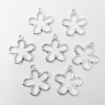 画像4: チャーム フラワー C-001 中空タイプ シルバー 6個セット 約23×22mm アクセサリーパーツ ハンドメイド素材 ビーズクラブ (4)