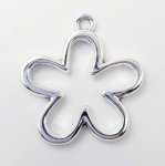 画像5: チャーム フラワー C-001 中空タイプ シルバー 6個セット 約23×22mm アクセサリーパーツ ハンドメイド素材 ビーズクラブ (5)