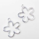 画像3: チャーム フラワー C-001 中空タイプ シルバー 6個セット 約23×22mm アクセサリーパーツ ハンドメイド素材 ビーズクラブ (3)