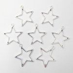 画像4: チャーム 星 C-002 中空タイプ シルバー 6個セット 約30×27mm  アクセサリーパーツ ハンドメイド素材 ビーズクラブ (4)