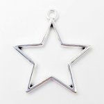 画像5: チャーム 星 C-002 中空タイプ シルバー 6個セット 約30×27mm  アクセサリーパーツ ハンドメイド素材 ビーズクラブ (5)