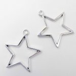 画像3: チャーム 星 C-002 中空タイプ シルバー 6個セット 約30×27mm  アクセサリーパーツ ハンドメイド素材 ビーズクラブ (3)