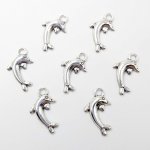 画像5: チャーム イルカ C-003 シルバー カン付き 10個セット 約20×11mm  アクセサリーパーツ ハンドメイド素材 ビーズクラブ (5)